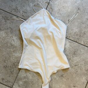 White Spaghetti Strap Bodysuit